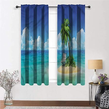 Amazon.com: YouXianHome Coastal Blackout Curtains Small Island Chair