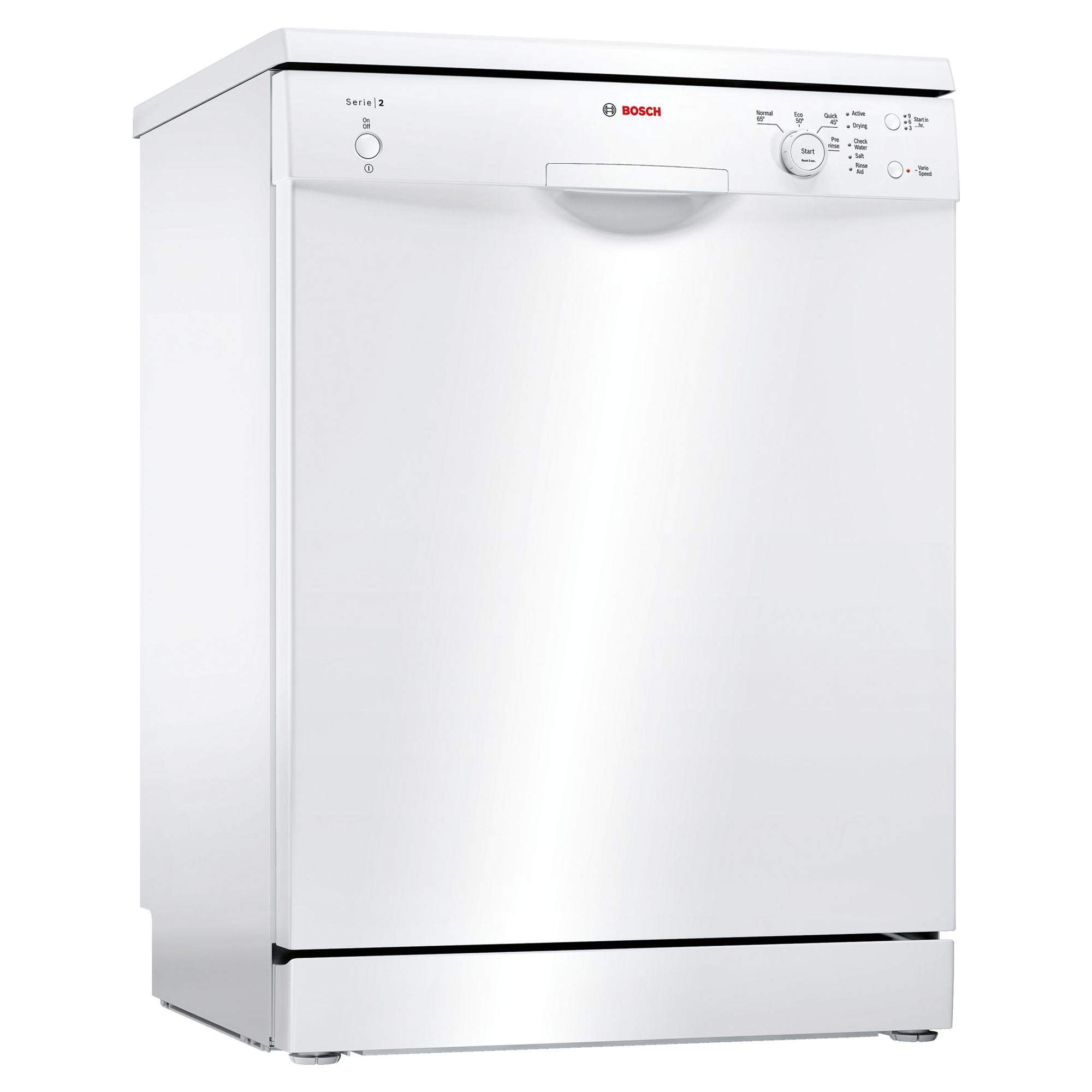 Bosch SMS24AW01G Serie 2 Freestanding Dishwasher, 12 place settings, 60cm wide, White