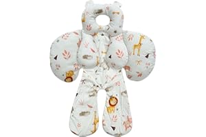 REFLYAWAY Baby Head Neck Support for Newborn, Infant Car Seat Insert, Toddler Stroller and Carseat Sleeping Cushion, 2-in-1 Body Ultra-Soft Comfort Support