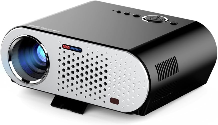 Qooarker Video Projector, GP90 Portable Home Theater LCD Projector HD 1080p for Home Theater/Entertainment/Movie/Party/Game with HDMI/VGA interface Connect Computer/Laptop/iPad/Smartphone