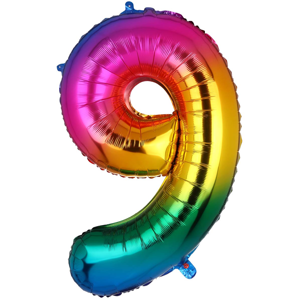 Giant Rainbow Number 9 Foil Balloons Number Mylar Helium Number Balloon Wedding Gift Decoration Unicorn Birthday Party Decoration for Girls Boys 100 cm