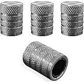 povtii 4 PCS Car Tire Valve Stem Caps, Aluminum Anti Corrosion Tire Air Caps with with Plastic Seal, Universal Leakproof Tyre Stem Cover, Car Accessories for Truck Bike Motorcycle (Gray)