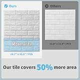Art3d 10 Sheets 3D White Brick Wallpaper Peel and Stick 14.5 Sq Ft Faux Panel view 3
