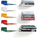 Metal invisible concealed bookshelf Set of 2 (white)