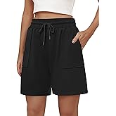 Cowasto Womens Cotton Sweat Shorts Casual Summer Loose Athletic Short Drawstring Waist Lounge Running Shorts with Pockets
