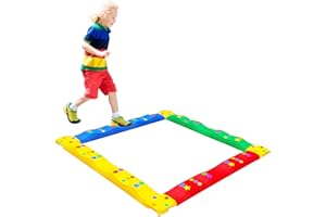 OMNISAFE Colored Balance Beams for Kids, Wavy Toddler Stepping Stones, 8 Pcs, Non-Slip Surface and Rubber Edges, Promote Agility, Strength, Coordination