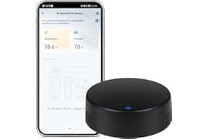 SENCKIT Smart IR Remote Control: Universal WiFi Infrared Remote Control with Temperature Humidity Sensor, App&Voice Control, 3in1 WiFi Thermometer Hygrometer, Compatible with Alexa, Google Assistant