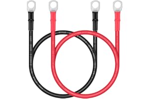 iGreely Câble de batterie – Fil de calibre 8 AWG fabriqué avec fil de cuivre étamé – Câbles onduleurs de batterie avec bornes