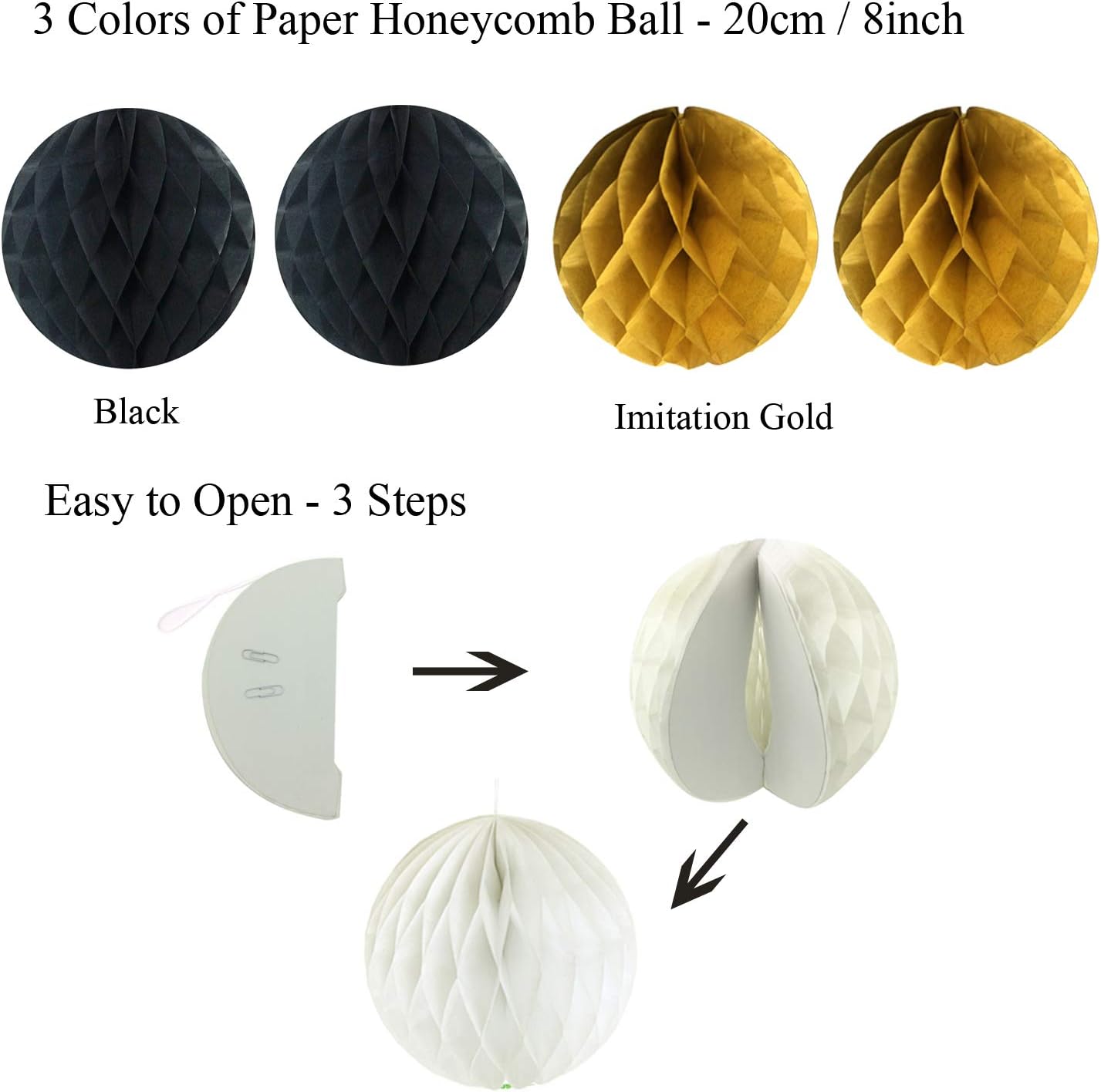 ZERODECO Birthday Party Decoration, Happy Birthday Banner with Paper Fans, Honeycomb Balls, Triangular Pennants - Image 4
