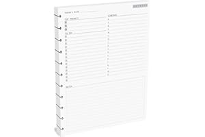 SORT OUT MY LIFE 11-Disc Undated Daily Plan Paper Refill, 120 GSM, 50 Sheets (100 Pages/Days), Discbound Pre-Punched Inserts, Loose Leaf, White, 8.5 x 11 Inch, Daily To-Do, Notes, and Scheduling