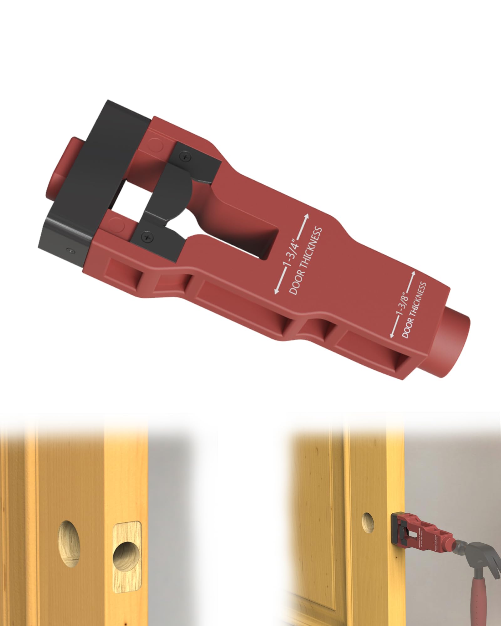 Photo 1 of Door Latch Mortise Tool, Door Latch Installation Kit Help Remove Material to Install Door Latch for Clean, Accurate Professional Installation, Door Latch Tool for Use with 1-3/4" or 1-3/8" Thick Door
