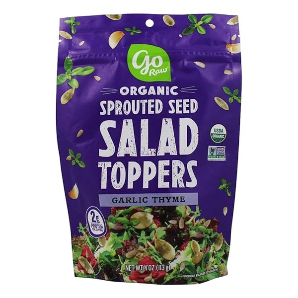 GO RAW – ORGANIC SPROUTED SEED SALAD TOPPERS GARLIC THYME – 4 OZ.