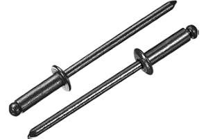 uxcell 100Pcs 1/8"x3/8" Round Head Blind Rivets, Zinc-Plated Carbon Steel Grip and Mandrel Cap Blind Rivets, Black