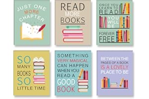 CHDITB Colorful Wall Art Print Inspirational Read Books Quote Art,Watercolor Books Art Painting, Set of 6 Art Posters(8" x10) Motivational Saying Canvas Poster For Classroom Library Study Decor