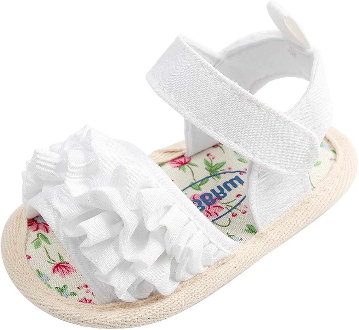  | Meckior Baby Toddler Infant Girls PU Leather Soft Closed Toe Summer Sandals Flower Princess Flat Shoes | Sandals