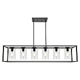 VINLUZ 6-Light Chandeliers Black Finished Farmhouse