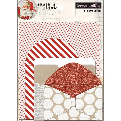 Teresa Collins Designs Santas List Envelopes,