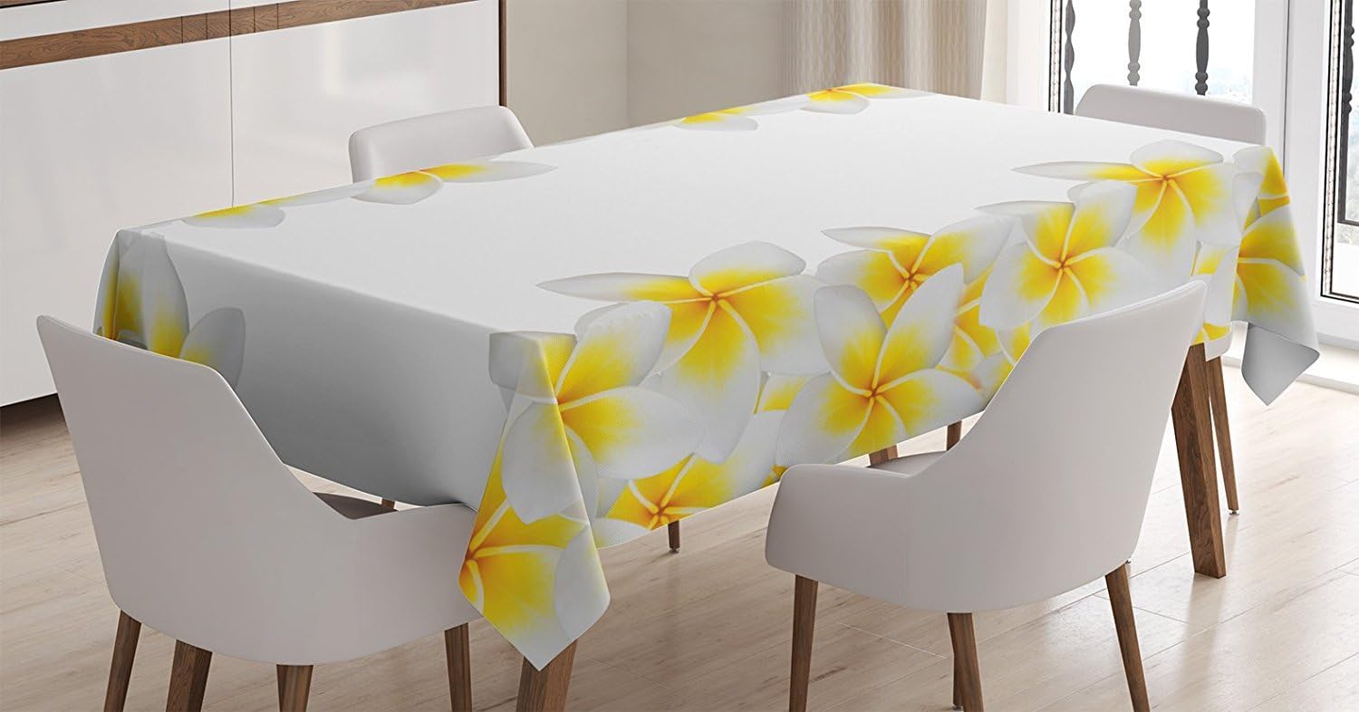 Best white table cloth with flowers