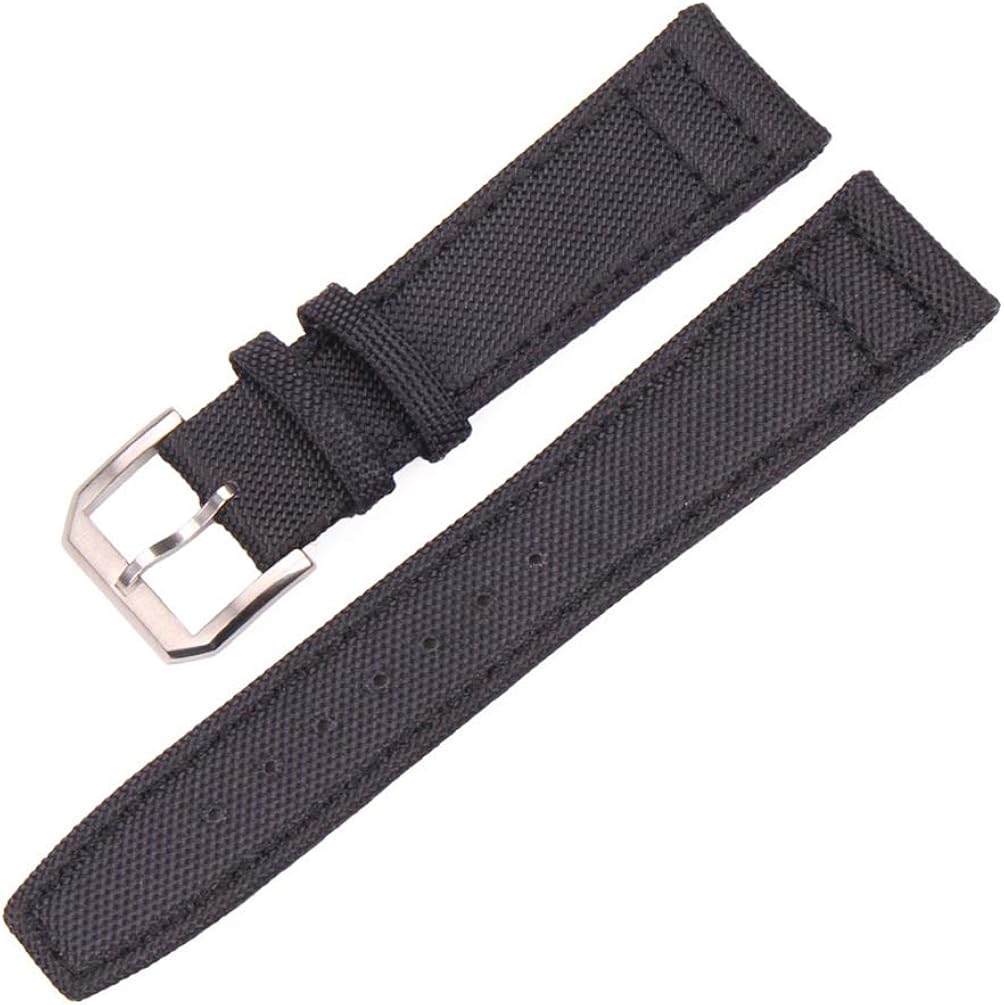 NATO Watch Strap 20mm 21mm 22mm Nylon Leather Watch Bands Green Black