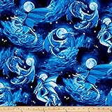 Timeless Treasures Blue Dragons Blue Fabric by The Yard