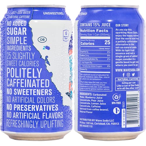 New Wave Sparkling Soda Water Made with Real Fruit Juice, Seltzer