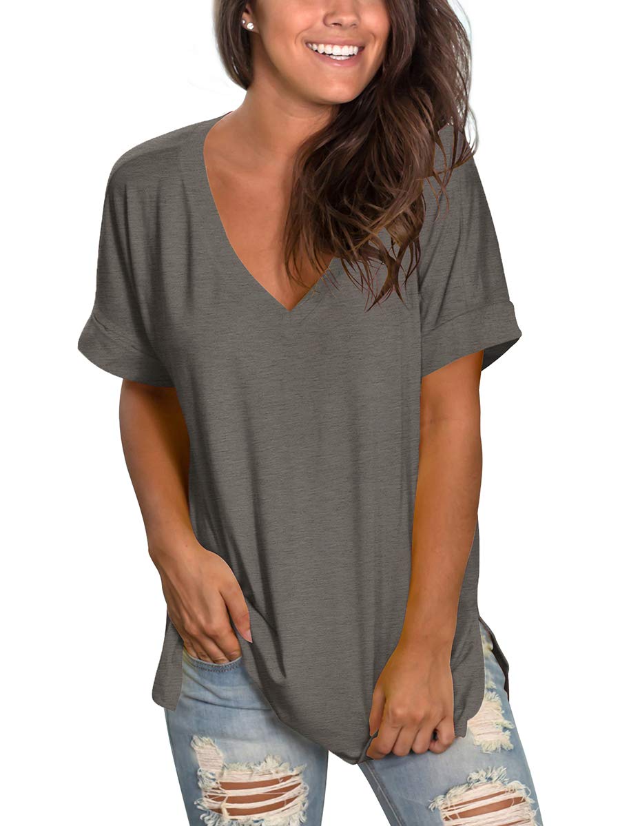 Womens Short Sleeve Tops Plus Size Casual Tees