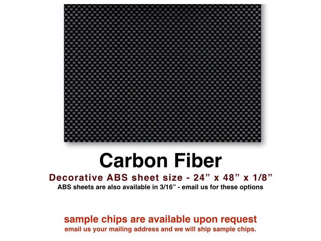 Carbon Fiber ABS sheet for boat instrument panels 24" x 48" x 1/8"