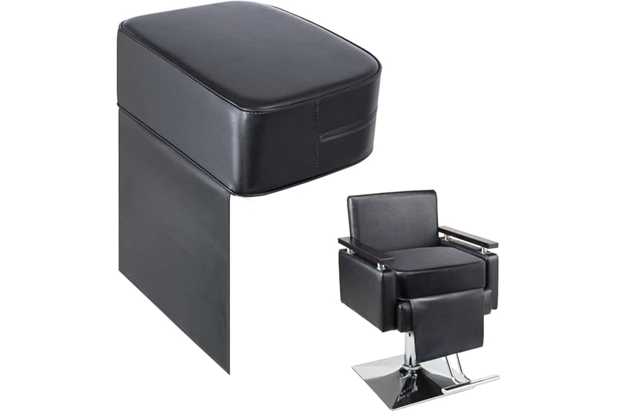 YOSHIKO Salon Booster Seat Cushion for Hair Cutting Salon Leather Pads, Boat Booster seat Cushion, Styling Chair Seat Booster, Barber Beauty Salon Spa Equipment Black