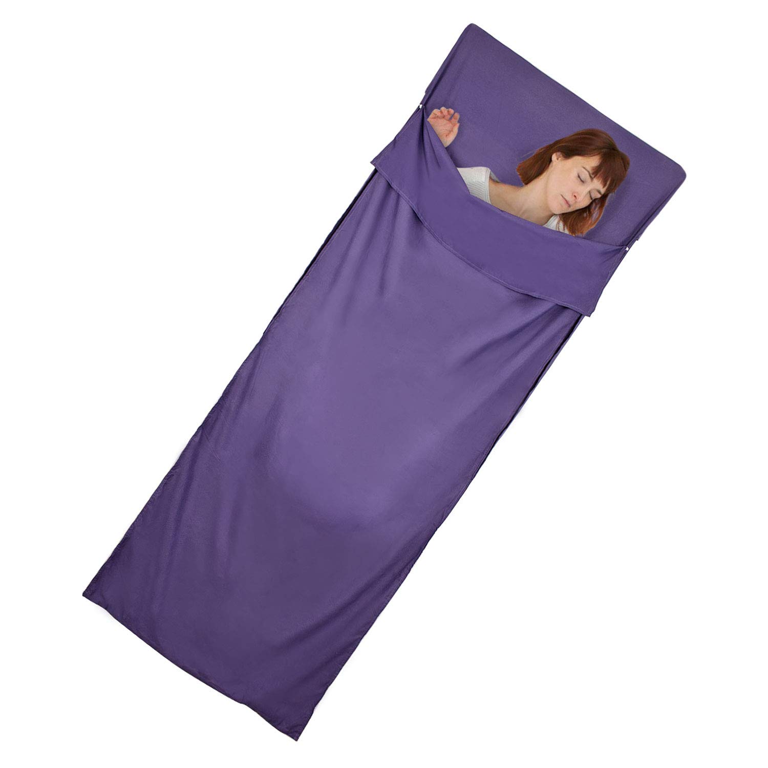 NikoStore Sleeping Bag Liner Zipper Soft Silky Polyester Microfiber