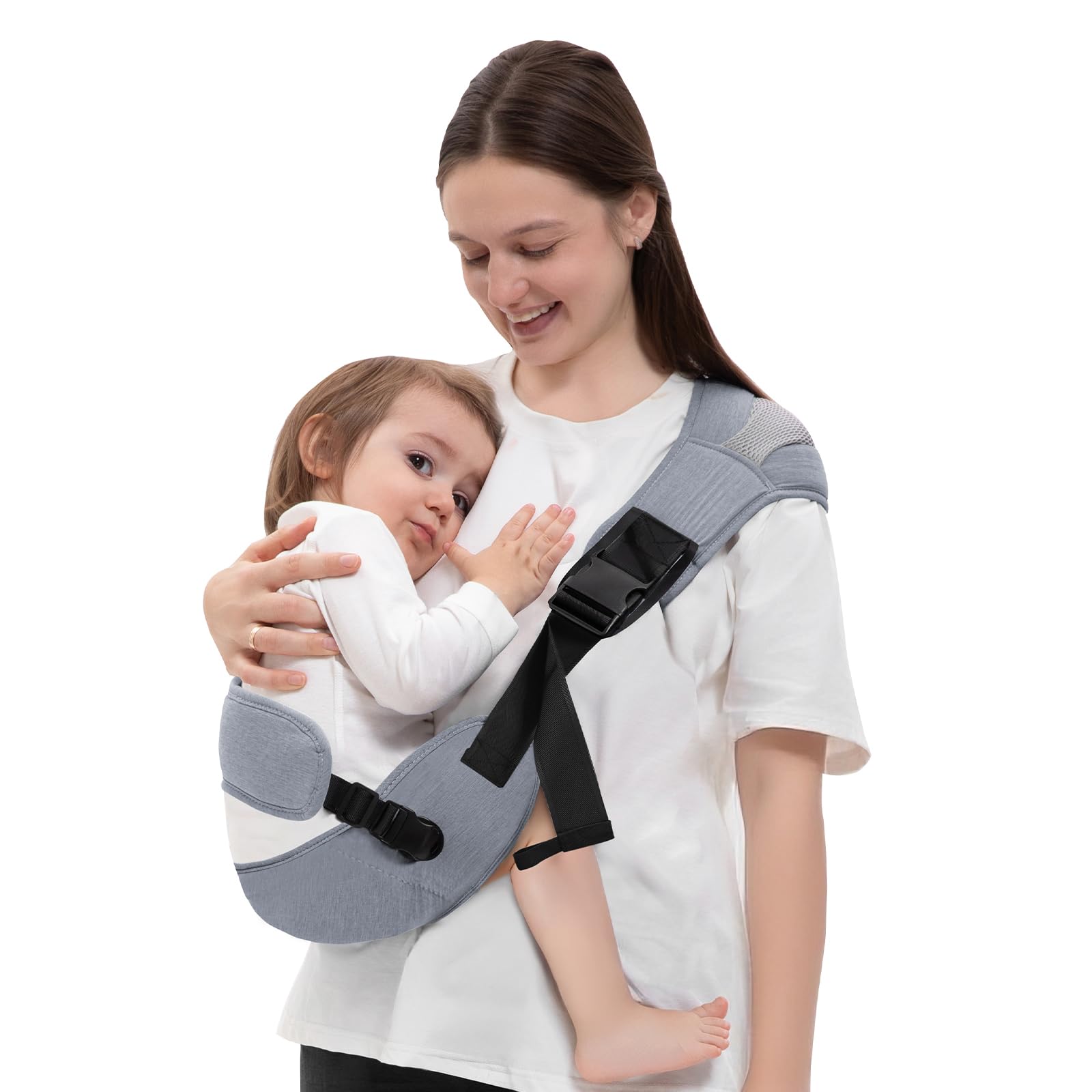 Photo 1 of COSDIG Baby Carrier Newborn to Toddler - Adjustable Sling Carrier for 25-60lbs, Comfortable Hands-Free Carrying (Grey)
