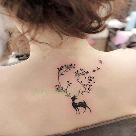 Tzxdbh 3pcs étanche Autocollant De Tatouage Tête De Cerf