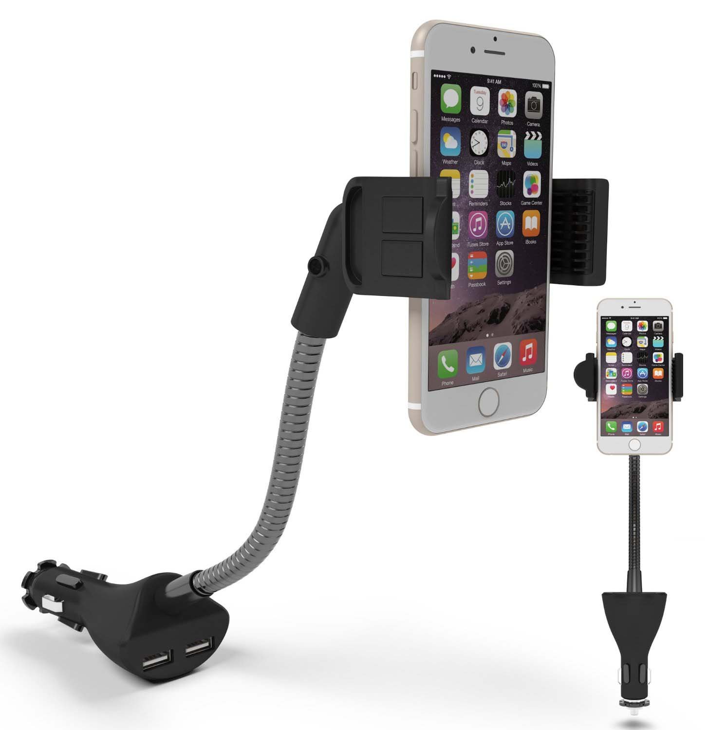 Car Phone Holder, TeRich Car Mount Dual USB Charger Amazon.co.uk