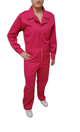 pink workers jumpsuit