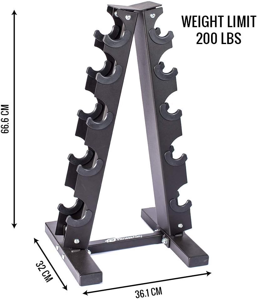 Fitness Alley Steel Dumbbell Rack - 5 Tier Weight Holder & 5 Tier Weight Rack Dumbbell Stand - Dumbbell Holder - Dumbbell Rack Stand - Weight Racks for Dumbbells : Sports & Outdoors