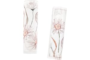 CARUILI Carseat Strap Pads for Babies Girls, Double-Sided Use, Super Soft, Infant Car Seat Strap Covers, Seat Belt Covers for Baby Car Seats/Pushchair/Stroller/High Chair, Flower Pattern