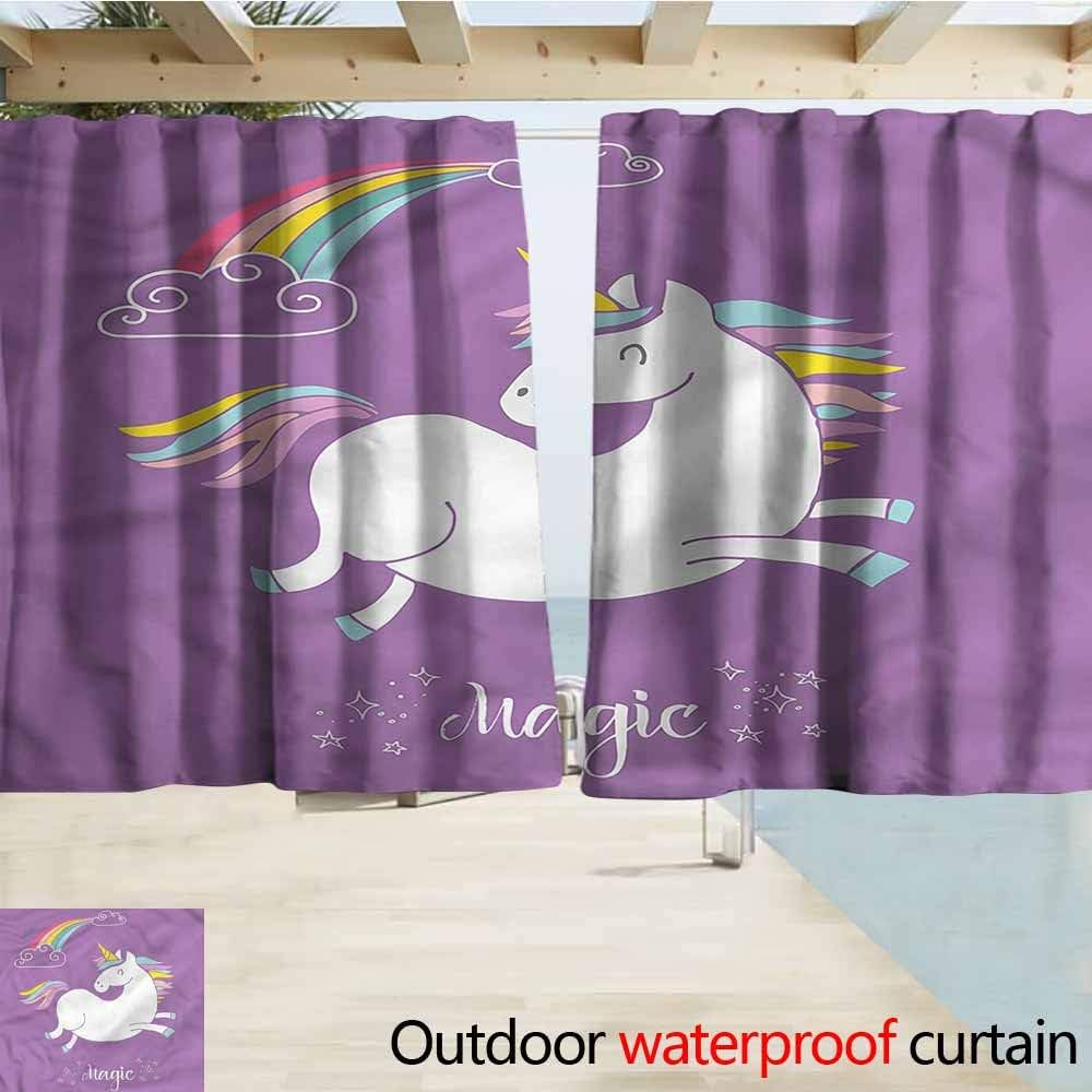 Amazon Com Indoor Outdoor Top Curtain Unicorn Purple Kids