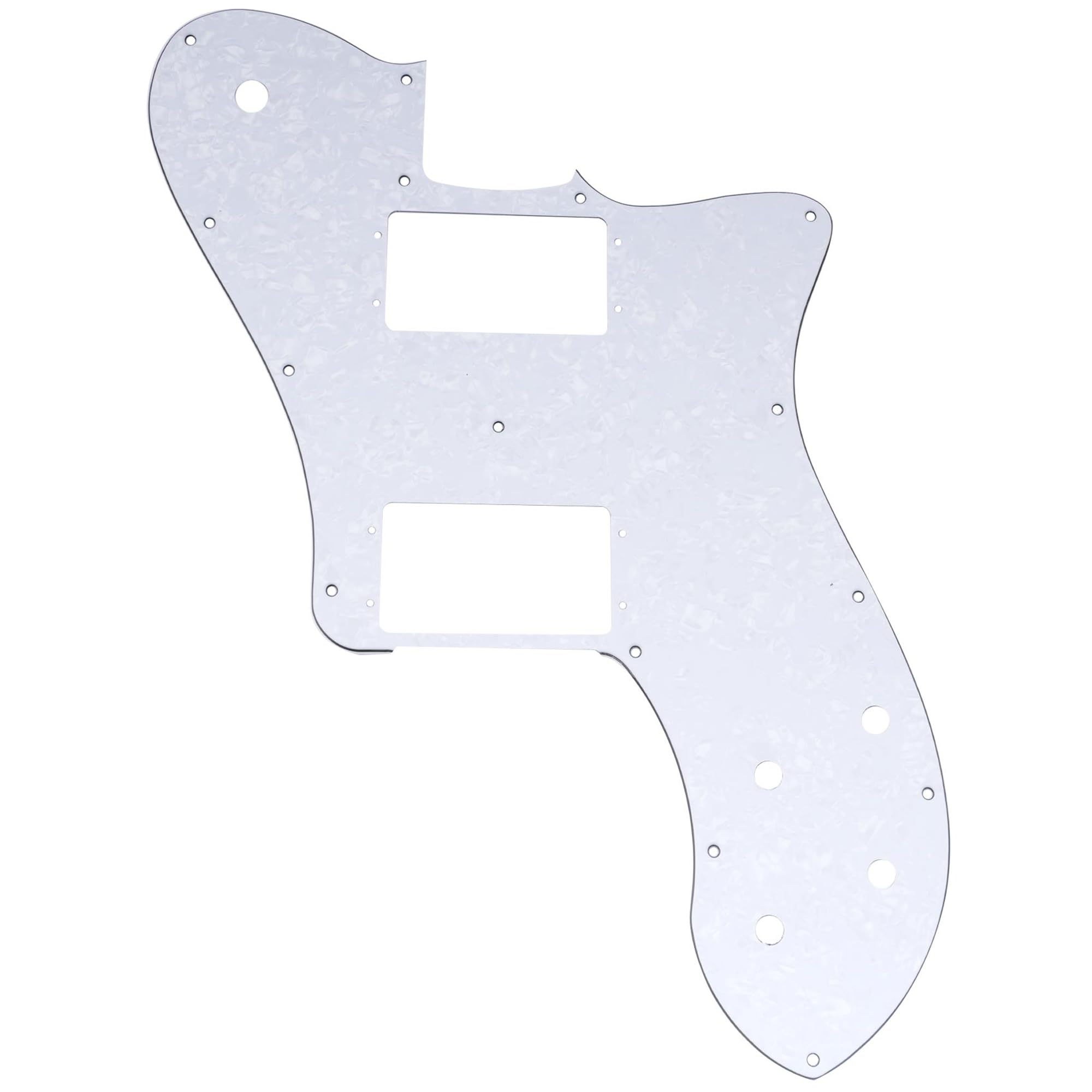 Musiclily Pro 15 Holes Wide Range HH Guitar Pickguard for Mexico Fender 72 Tele Deluxe Style Electric Guitar, 4Ply White Pearl