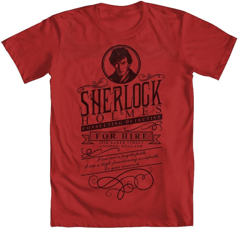 GEEK TEEZ Sherlock Holmes For Hire Youth Boys' T-Shirt