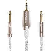 MEZE AUDIO | 99 Series Silver Plated Upgrade Balanced 2.5mm Jack | Headphones HiFi Replacement 2.5mm Male to Dual TS Mono 3.5mm Male Connector Plug | Length 1.2m/3.9ft