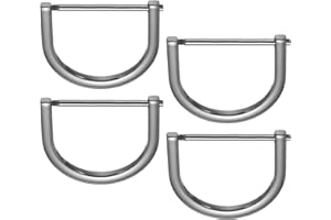 PATIKIL 1-1/2" D-Rings Screw in Shackle, 4 Pcs Horseshoe U Shape D Ring Zinc Alloy Semicircle Buckles Replacement for Purse K