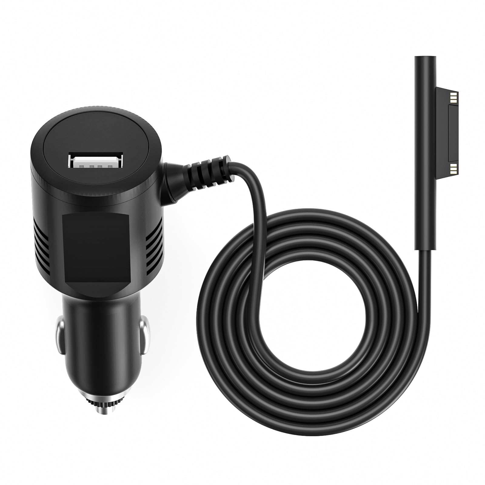 Photo 1 of 15V2.58A Surface Pro Car Charger with 5V2A USB Port, Surface Car Adapter for Microsoft Surface Pro 3/Pro 4/Pro 5/Pro 6/ Pro 7/Pro X Tablet, Surface Book, Surface Go, Surface Laptop,Cell Phone ?4.9FT?