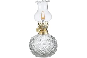DNRVK Spherical Classic Oil Lamp with Clear Glass Lampshade Adjustable Switch Kerosene Lamp Oil Lantern 7.08in Height