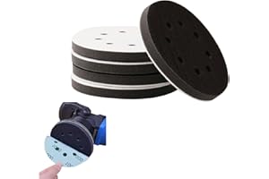 CNQLIS 5 Packs 8 Holes 5 Inch Interface Pads Hook and Loop Soft Sponge Cushion Interface Buffer Backing Pad Density