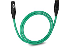 LyxPro 3 Feet XLR Microphone Cable Balanced Male to Female 3 Pin Mic Cord for Powered Speakers Audio Interface Professional Pro Audio Performance and Recording Devices - Green