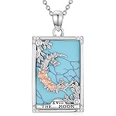 MISTBEE Tarot Card Necklace Sterling Silver Turquoise Tarot Pendant Tarot Card Jewelry for Women Men