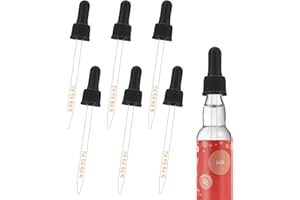 TALADAD Glass Dropper Pipettes Compatible with SodaStream Bubly Bubbly Drops Flavors for Soda Stream Accessories (Black, 6Pcs)