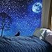 Moon and Stars Tapestry Wall Hanging Wolf Tapestry Moon Tapestry Starry Sky Tapestry Galaxy Night Sky Full of Stars Wall Tapestry Forest Starry Mandala Tapestry Popular Tapestry Psychedelic Wall Art