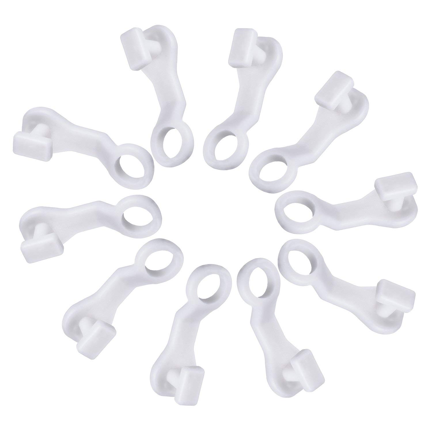Merriway BH06729 (50 Pcs) Curtain Glider Hooks White Plastic to fit Swish Nove Deluxe - Pack of 50 Pieces
