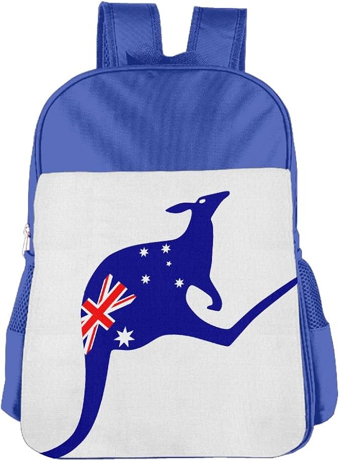 Kangaroo with an Australia Flag in School Backpack Children Shoulder
