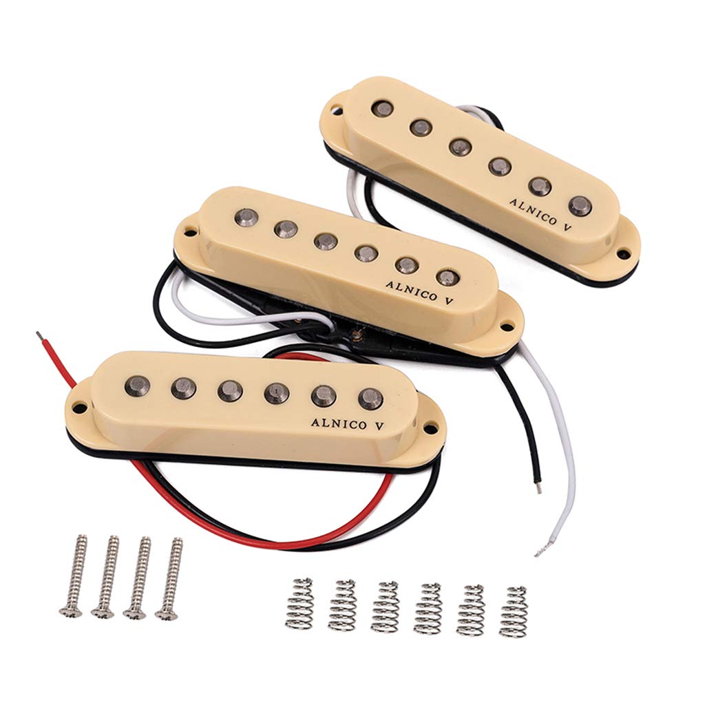 Alnicov Guitar SSS pickups Fit for Fender Stratocaster Strat/Squier Guitar Cream